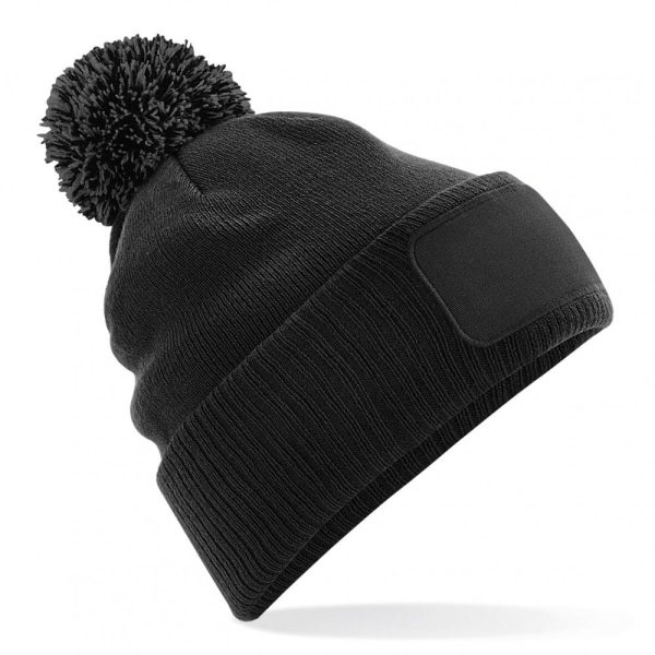 Printed Beanie with PomPoms